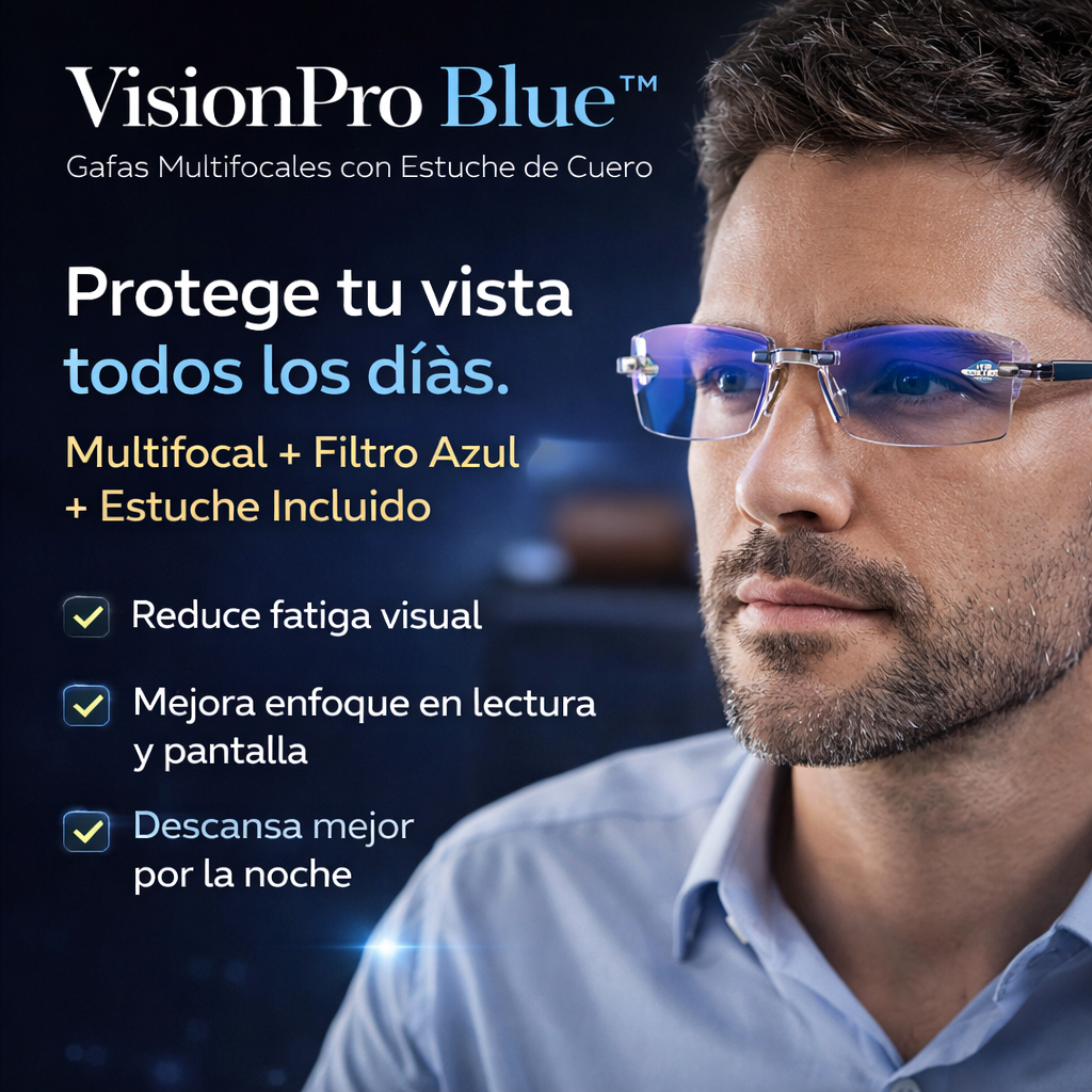 Vision PRO Blue™ – GAFAS MULTIFOCALES DE ALTA DEFINICIÓN + ESTUCHE DE CUERO PREMIUM
