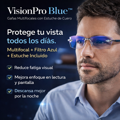 Vision PRO Blue™ – GAFAS MULTIFOCALES DE ALTA DEFINICIÓN + ESTUCHE DE CUERO PREMIUM