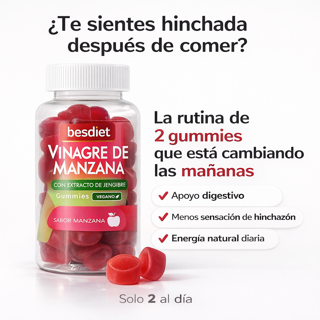 GUMMIES VINAGRE DE MANZANA + VIENTRE MÁS LIGERO EN 21 DIAS