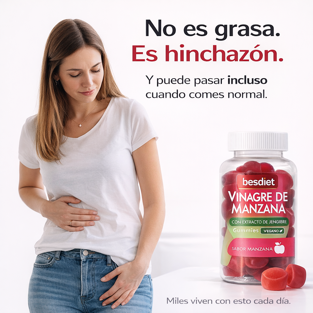 GUMMIES VINAGRE DE MANZANA + VIENTRE MÁS LIGERO EN 21 DIAS