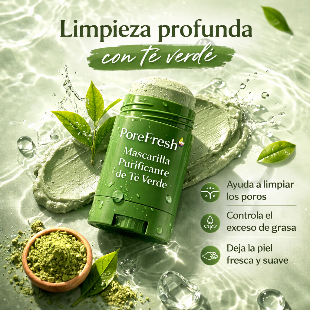 PoreFresh™ Mascarilla Purificante de Té Verde Compra 1 y Lleva 2 🔥