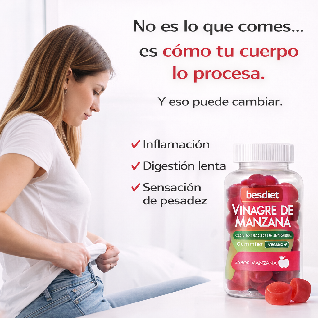 GUMMIES VINAGRE DE MANZANA + VIENTRE MÁS LIGERO EN 21 DIAS
