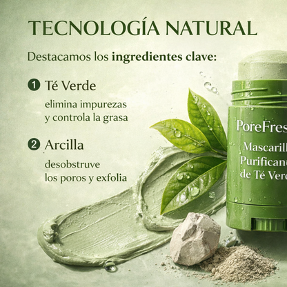 PoreFresh™ Mascarilla Purificante de Té Verde Compra 1 y Lleva 2 🔥