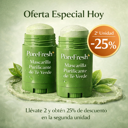 PoreFresh™ Mascarilla Purificante de Té Verde Compra 1 y Lleva 2 🔥