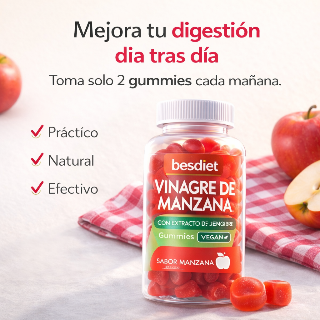 GUMMIES VINAGRE DE MANZANA + VIENTRE MÁS LIGERO EN 21 DIAS