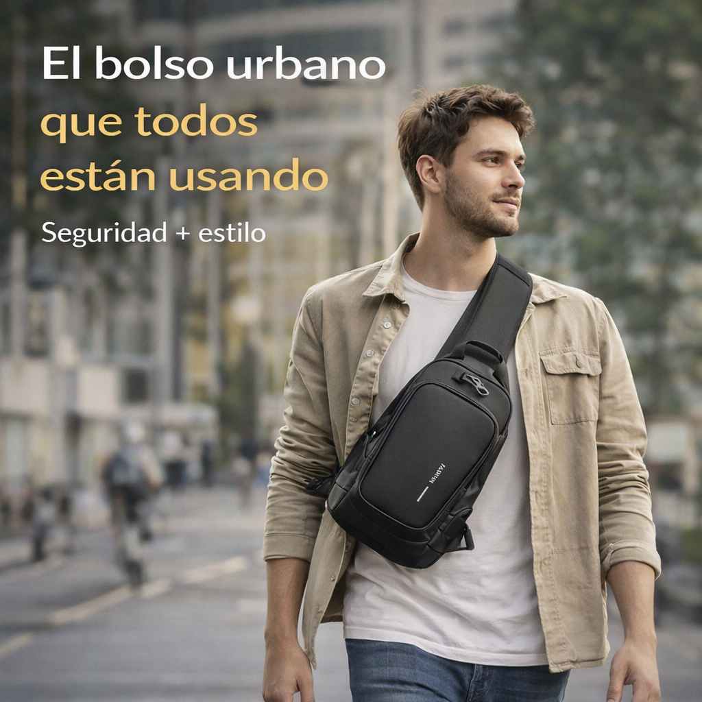 UrbanLock™ Bolso Antirrobo Inteligente con Puerto USB + Auriculares Inalámbricos GRATIS 🔥
