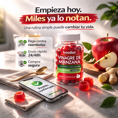 GUMMIES VINAGRE DE MANZANA + VIENTRE MÁS LIGERO EN 21 DIAS